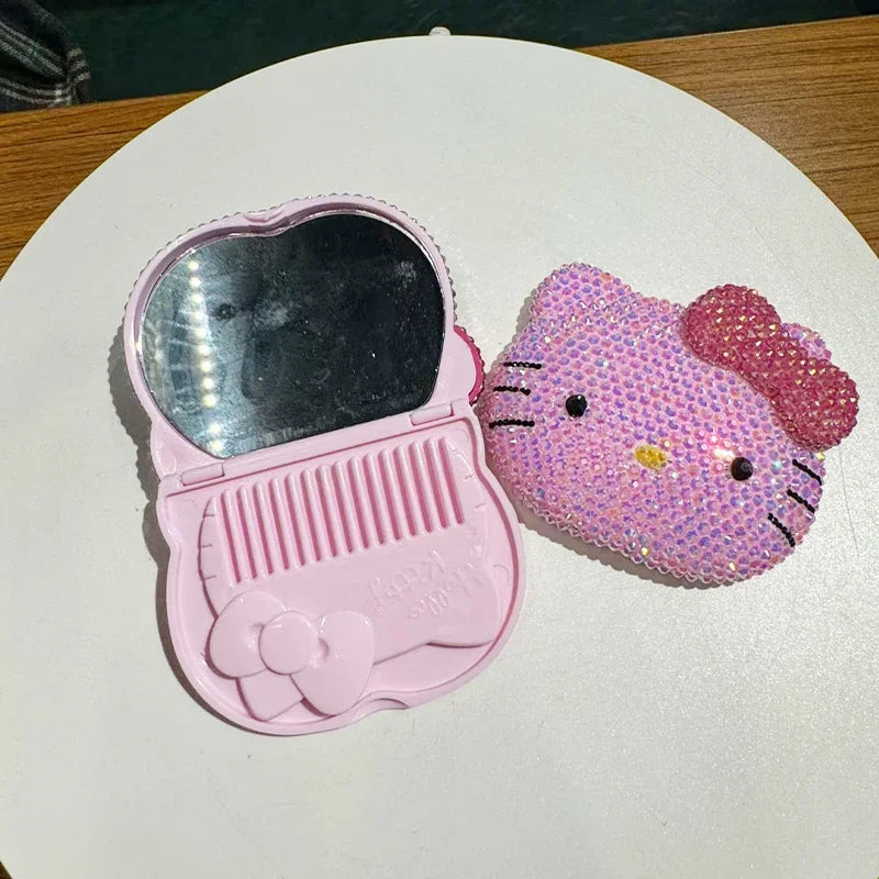 sanrio cracks diamond makeup mirror