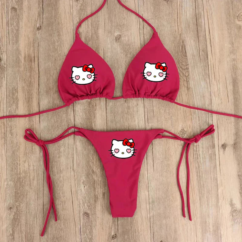 Y2K sanrio cracks swimwear