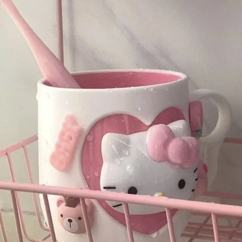 hello kitty pink and white cup