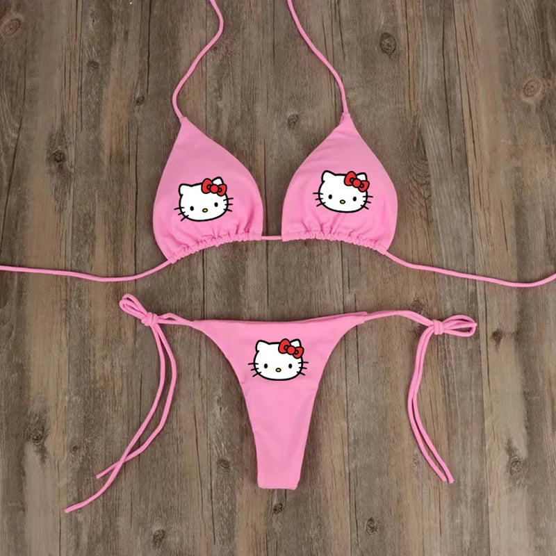 Y2K sanrio cracks swimwear