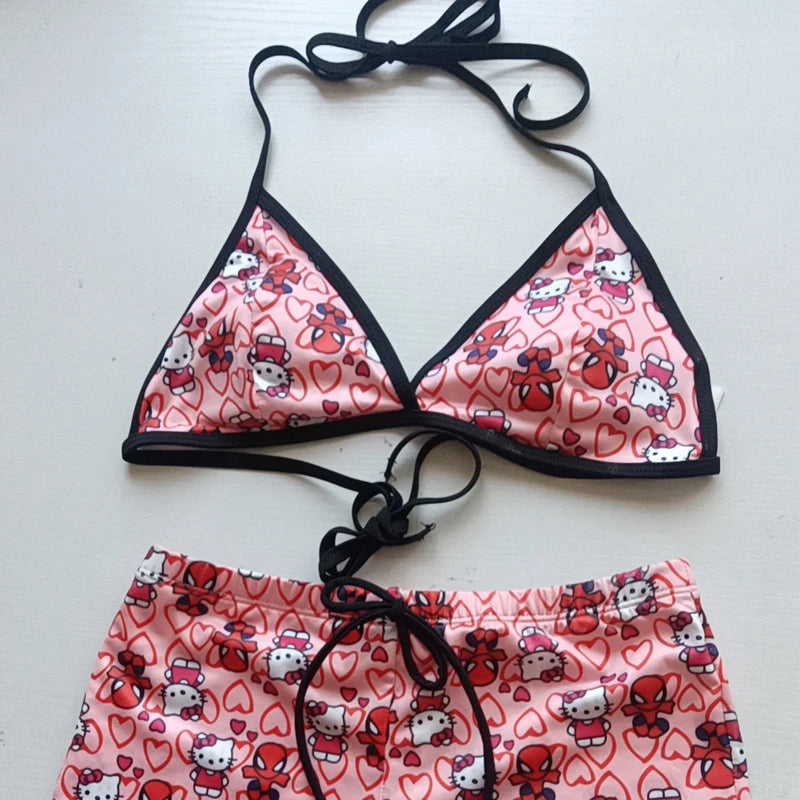 2 piece sanrio crack bathing suit