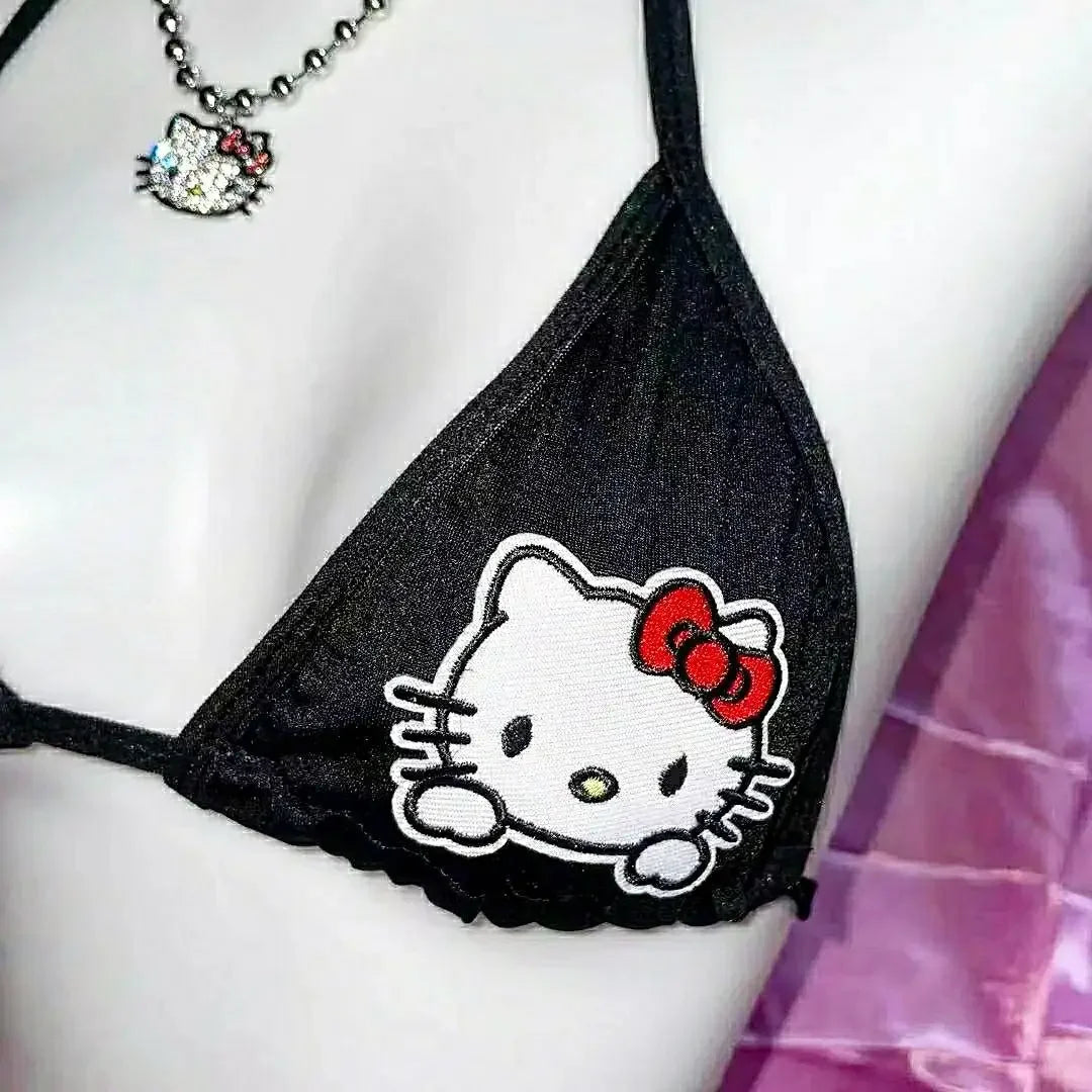 sanrio cracks black bra