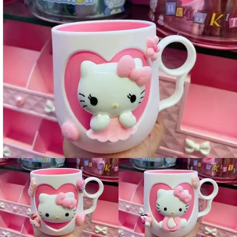 hello kitty pink and white cup