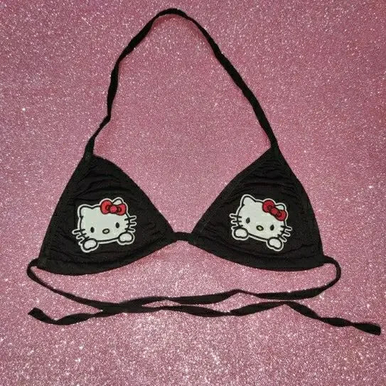 sanrio cracks black bra