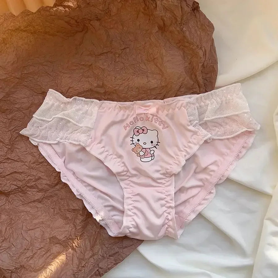 pink/black sanrio crack bra set