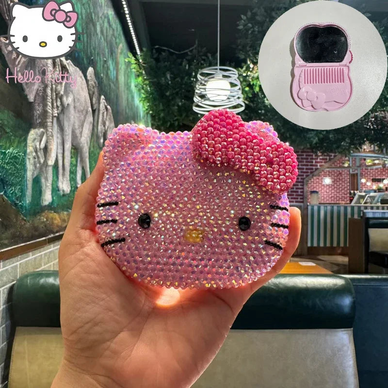 sanrio cracks diamond makeup mirror