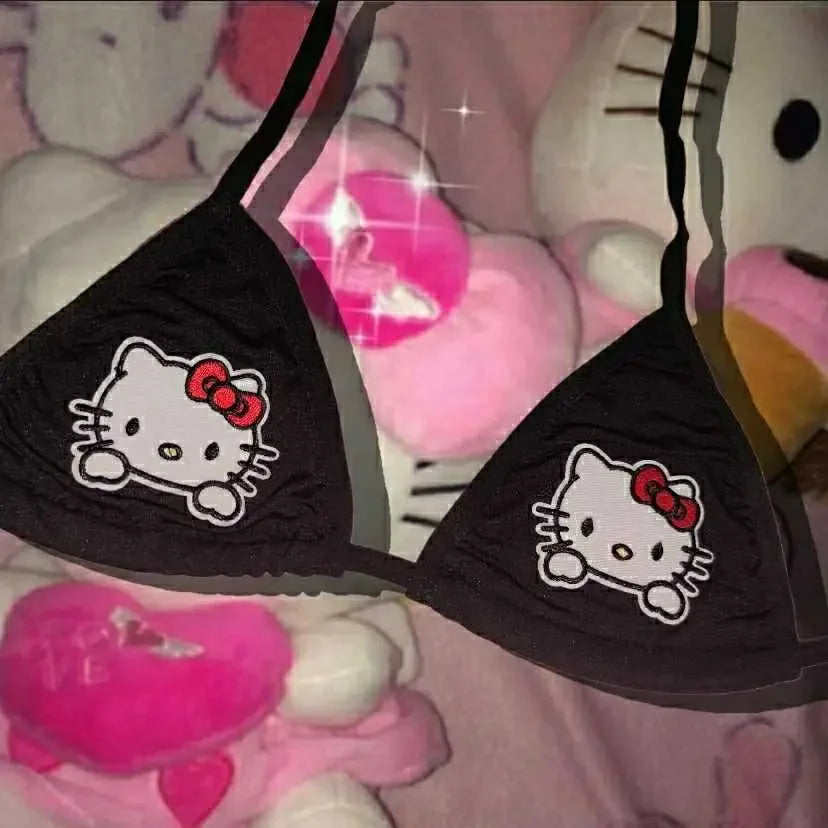 sanrio cracks black bra